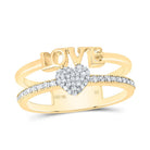10K Yellow Gold Diamond Gift Heart Love Ring 1/5 Cttw - Splendid Jewellery