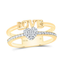 Load image into Gallery viewer, 10K Yellow Gold Diamond Gift Heart Love Ring 1/5 Cttw - Splendid Jewellery