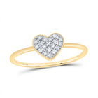 10K Yellow Gold Diamond Gift Heart Ring 1/10 Cttw - Splendid Jewellery
