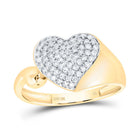 10K Yellow Gold Diamond Gift Heart Ring 1/3 Cttw - Splendid Jewellery