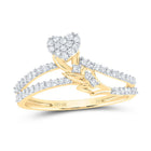 10K Yellow Gold Diamond Gift Heart Ring 1/4 Cttw - Splendid Jewellery
