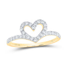 10K Yellow Gold Diamond Gift Heart Ring 3/8 Cttw - Splendid Jewellery