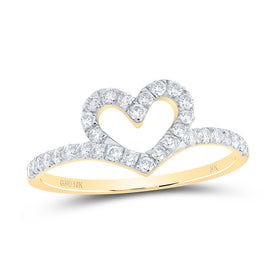 10K Yellow Gold Diamond Gift Heart Ring 3/8 Cttw - Splendid Jewellery