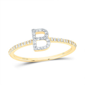 10K Yellow Gold Diamond Gift Initial 