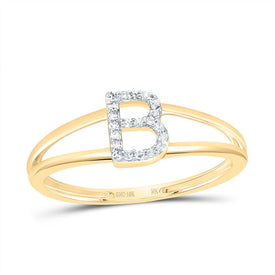 10K Yellow Gold Diamond Gift Initial 