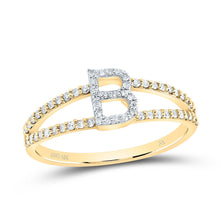 Load image into Gallery viewer, 10K Yellow Gold Diamond Gift Initial "B" Women's Ring 1/5 Cttw - Splendid Jewellery