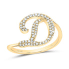 10K Yellow Gold Diamond Gift Initial "D" Ring 1/5 Cttw - Splendid Jewellery