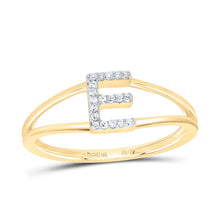 Load image into Gallery viewer, 10K Yellow Gold Diamond Gift Initial "E" Women's Ring 1/20 Cttw - Splendid Jewellery