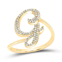 Load image into Gallery viewer, 10K Yellow Gold Diamond Gift Initial "G" Ring 1/4 Cttw - Splendid Jewellery
