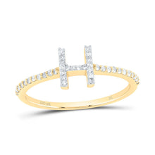 Load image into Gallery viewer, 10K Yellow Gold Diamond Gift Initial "H" Ring 1/6 Cttw - Splendid Jewellery