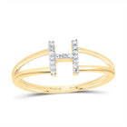 10K Yellow Gold Diamond Gift Initial "H" Women's Ring 1/20 Cttw - Splendid Jewellery