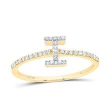 Load image into Gallery viewer, 10K Yellow Gold Diamond Gift Initial "I" Ring 1/6 Cttw - Splendid Jewellery