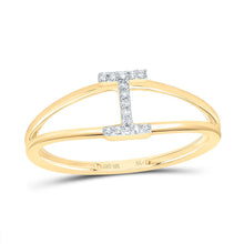 Load image into Gallery viewer, 10K Yellow Gold Diamond Gift Initial "I" Women's Ring 1/20 Cttw - Splendid Jewellery