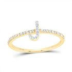 10K Yellow Gold Diamond Gift Initial "J" Ring 1/6 Cttw - Splendid Jewellery