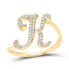 10K Yellow Gold Diamond Gift Initial "K" Ring 1/5 Cttw - Splendid Jewellery