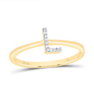10K Yellow Gold Diamond Gift Initial "L" Ring 0.03 Cttw - Splendid Jewellery