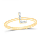 10K Yellow Gold Diamond Gift Initial "L" Ring 0.03 Cttw - Splendid Jewellery