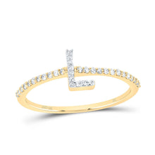 Load image into Gallery viewer, 10K Yellow Gold Diamond Gift Initial "L" Ring 1/6 Cttw - Splendid Jewellery