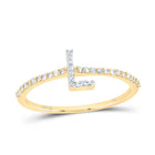 10K Yellow Gold Diamond Gift Initial "L" Ring 1/6 Cttw - Splendid Jewellery