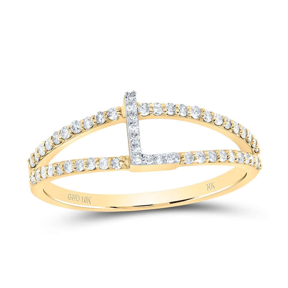 10K Yellow Gold Diamond Gift Initial "L" Women's Ring 1/4 Cttw - Splendid Jewellery