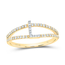 Load image into Gallery viewer, 10K Yellow Gold Diamond Gift Initial "L" Women's Ring 1/4 Cttw - Splendid Jewellery
