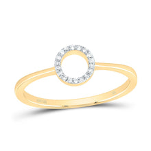 Load image into Gallery viewer, 10K Yellow Gold Diamond Gift Initial "O" Ring 1/20 Cttw - Splendid Jewellery