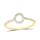 10K Yellow Gold Diamond Gift Initial "O" Ring 1/6 Cttw - Splendid Jewellery