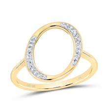 Load image into Gallery viewer, 10K Yellow Gold Diamond Gift Initial "O" Women's Ring 1/10 Cttw - Splendid Jewellery