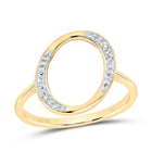 10K Yellow Gold Diamond Gift Initial "O" Women's Ring 1/10 Cttw - Splendid Jewellery