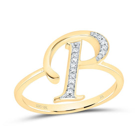 10K Yellow Gold Diamond Gift Initial 
