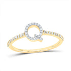 10K Yellow Gold Diamond Gift Initial "Q" Ring 1/6 Cttw - Splendid Jewellery