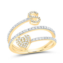 Load image into Gallery viewer, 10K Yellow Gold Diamond Gift Initial "S" Heart Women's Ring 3/8 Cttw - Splendid Jewellery