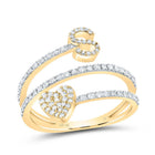 10K Yellow Gold Diamond Gift Initial "S" Heart Women's Ring 3/8 Cttw - Splendid Jewellery