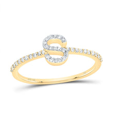 Load image into Gallery viewer, 10K Yellow Gold Diamond Gift Initial "S" Ring 1/6 Cttw - Splendid Jewellery