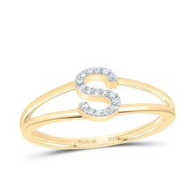 10K Yellow Gold Diamond Gift Initial 