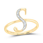 10K Yellow Gold Diamond Gift Initial "S" Women's Ring 1/20 Cttw - Splendid Jewellery
