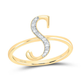 10K Yellow Gold Diamond Gift Initial 