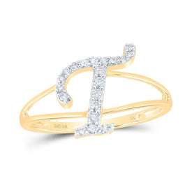 10K Yellow Gold Diamond Gift Initial 