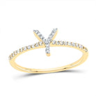 10K Yellow Gold Diamond Gift Initial "Y" Ring 1/6 Cttw - Splendid Jewellery