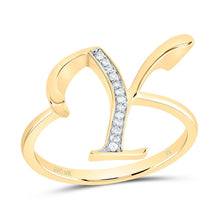 Load image into Gallery viewer, 10K Yellow Gold Diamond Gift Initial "Y" Women's Ring 1/20 Cttw - Splendid Jewellery
