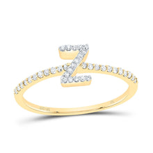 Load image into Gallery viewer, 10K Yellow Gold Diamond Gift Initial "Z" Ring 1/6 Cttw - Splendid Jewellery