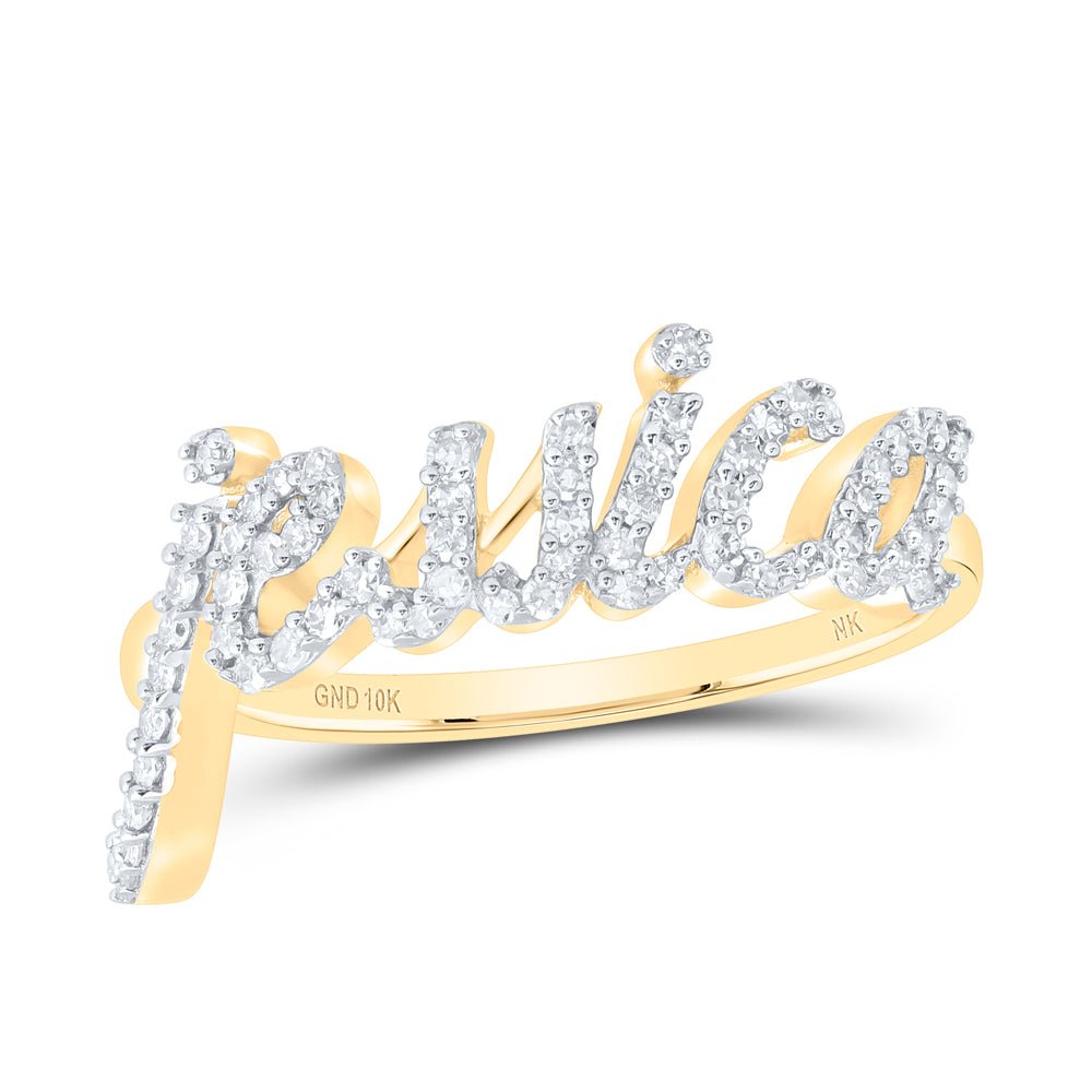 10K Yellow Gold Diamond Gift "Jessica" Ring 1/4 Cttw - Splendid Jewellery