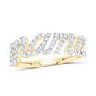 10K Yellow Gold Diamond Gift "Mama" Ring 1/5 Cttw - Splendid Jewellery