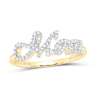 10K Yellow Gold Diamond Gift "Mom" Ring 1/5 Cttw - Splendid Jewellery