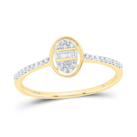 10K Yellow Gold Diamond Gift Oval Ring 1/6 Cttw - Splendid Jewellery