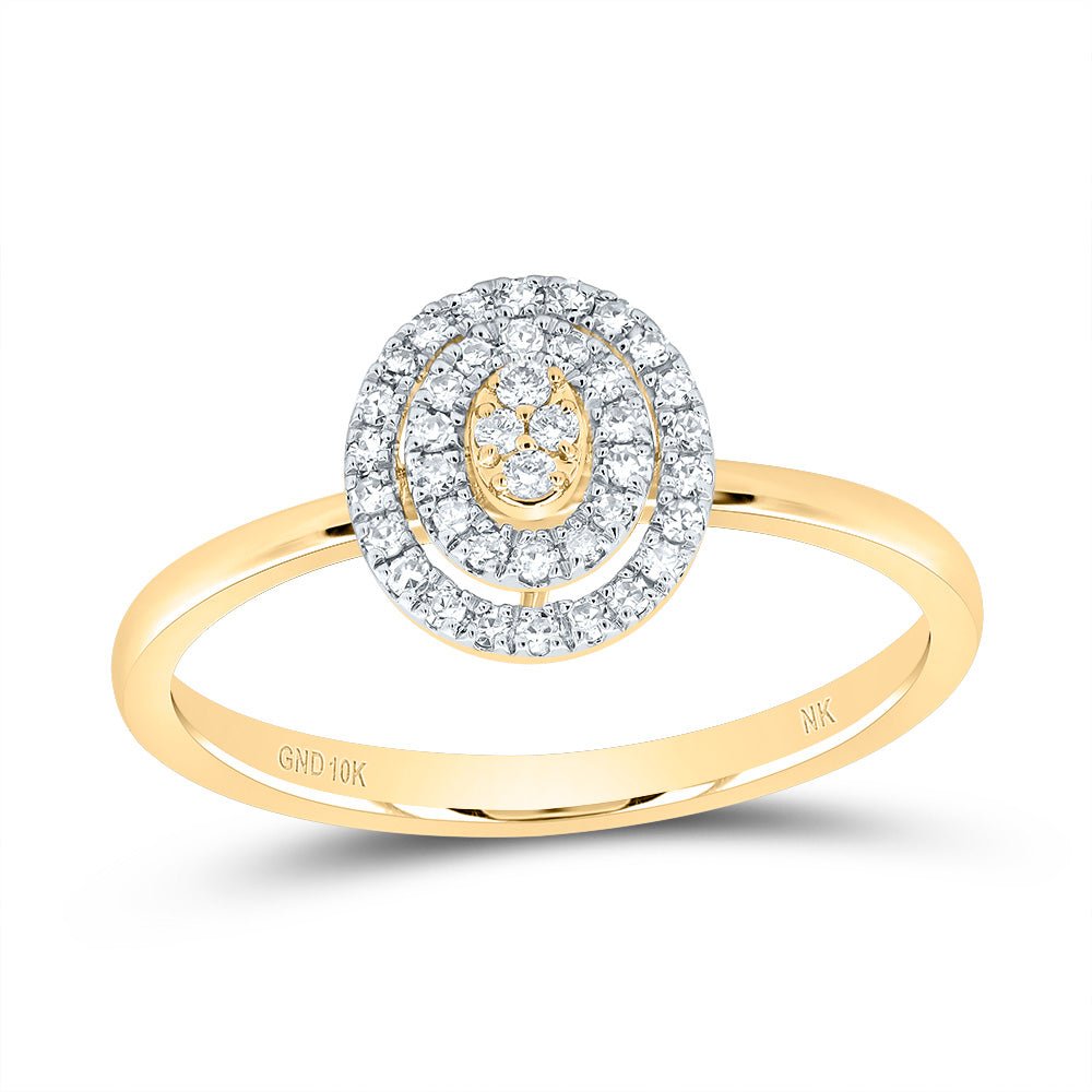 10K Yellow Gold Diamond Gift Oval Ring 1/6 Cttw - Splendid Jewellery