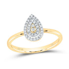 10K Yellow Gold Diamond Gift Pear Ring 1/6 Cttw - Splendid Jewellery