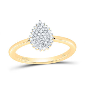 10K Yellow Gold Diamond Gift Pear Ring 1/6 Cttw - Splendid Jewellery