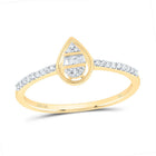 10K Yellow Gold Diamond Gift Pear Ring 1/8 Cttw - Splendid Jewellery
