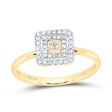 Load image into Gallery viewer, 10K Yellow Gold Diamond Gift Square Ring 1/5 Cttw - Splendid Jewellery